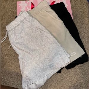 Pink logo dad shorts black and tan are new with tags. Gray is used.